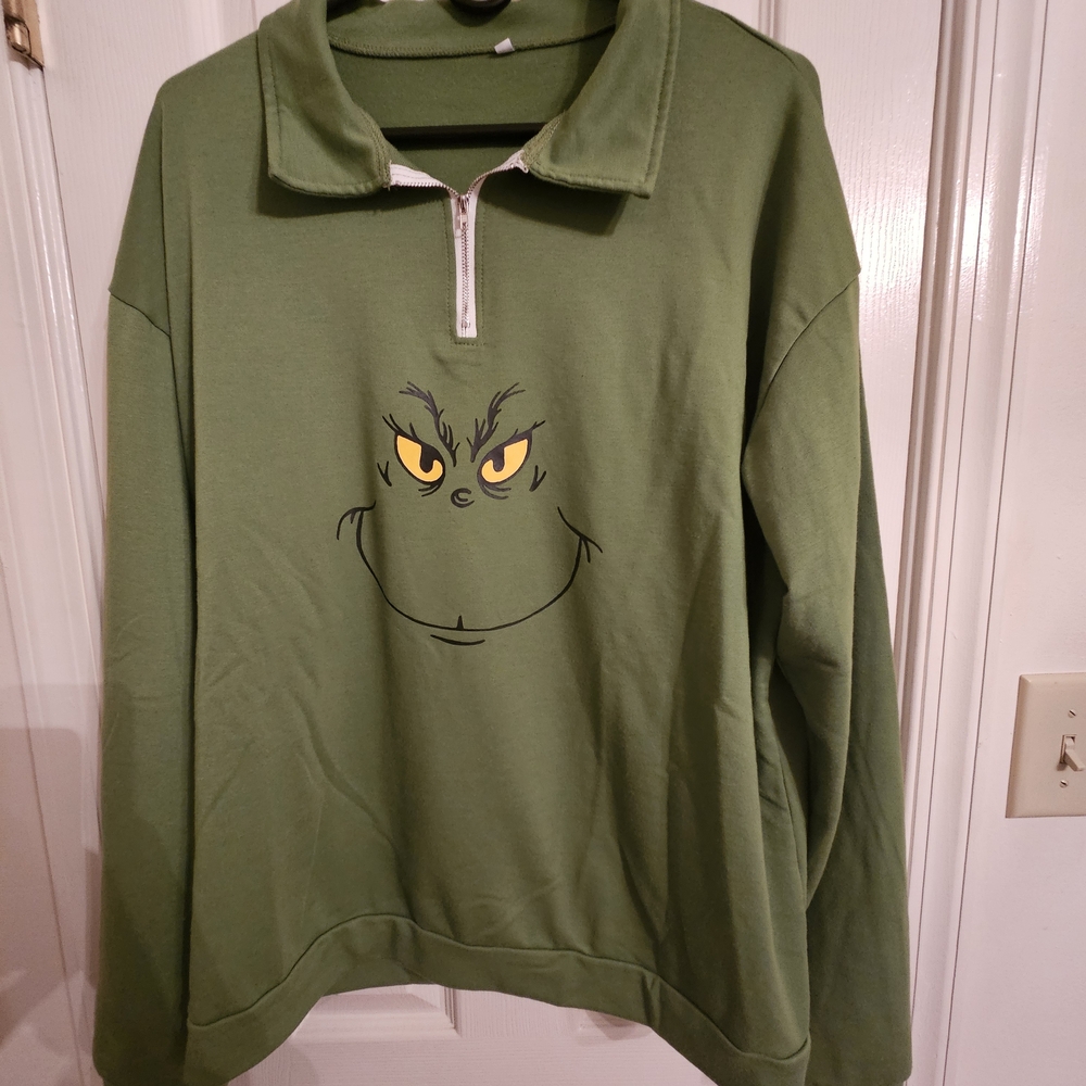 Green Grinch Quarter-Zip Sweatshirt